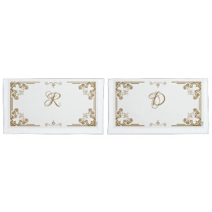 Funda De Cojín Monograma Art Nouveau "Alabaster"