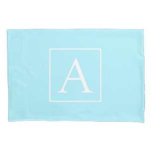 Funda De Cojín Monograma azul cielo simple