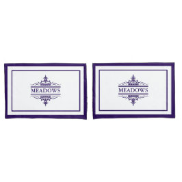 Funda De Cojín Monograma Clásico De La Marina Azul Y Blanco