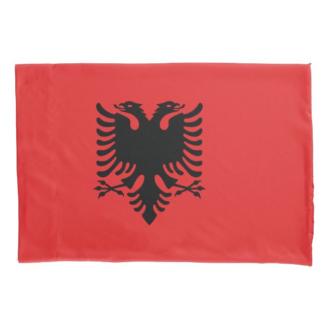 Funda De Cojín Monograma con bandera de Albania (Anverso)