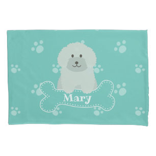 Funda De Cojín Monograma de cachorro de cacahuete con un regaliz
