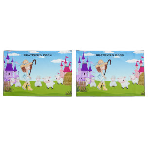 Funda De Cojín Monograma de la oveja pequeña de Bo