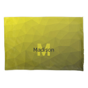 Funda De Cojín Monograma de patrón de malla geométrica ombre oscu