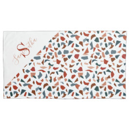 Funda De Cojín Monograma del patrón marrón moderno