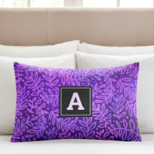 Monograma del patrón púrpura de la hoja oscura neg