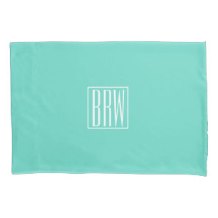 Funda De Cojín Monograma Iniciales Modernas 3 Negrita Blanco So