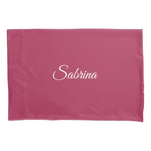 Funda De Cojín Monograma minimalista rosa cereza