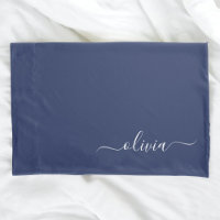 Monograma moderno azul y blanco de la Marina