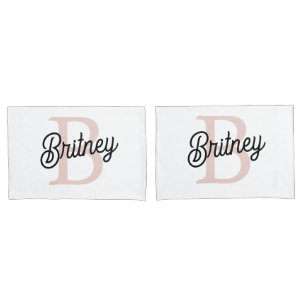 Funda De Cojín Monograma personalizado moderno y nombre Pastel ro