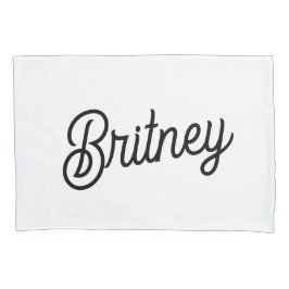 Funda De Cojín Monograma y nombre personalizados de blanco negro 