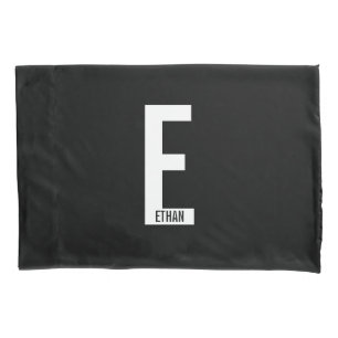 Funda De Cojín Monograma y nombre personalizados en negrita moder