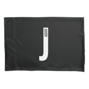 Funda De Cojín Monograma y nombre personalizados en negrita moder