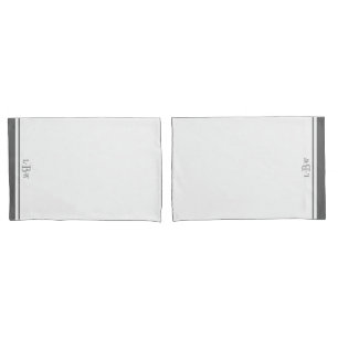 Funda De Cojín Monogramado de borde gris clásico