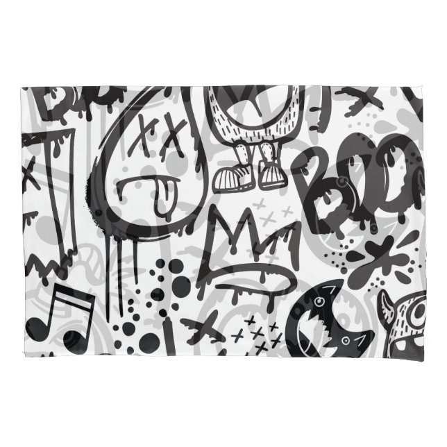 Funda De Cojín Monster Boys: Patrón dibujado a mano (Anverso)
