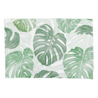Funda De Cojín Monstruo acuarela, fondo de pantalla tropical sin