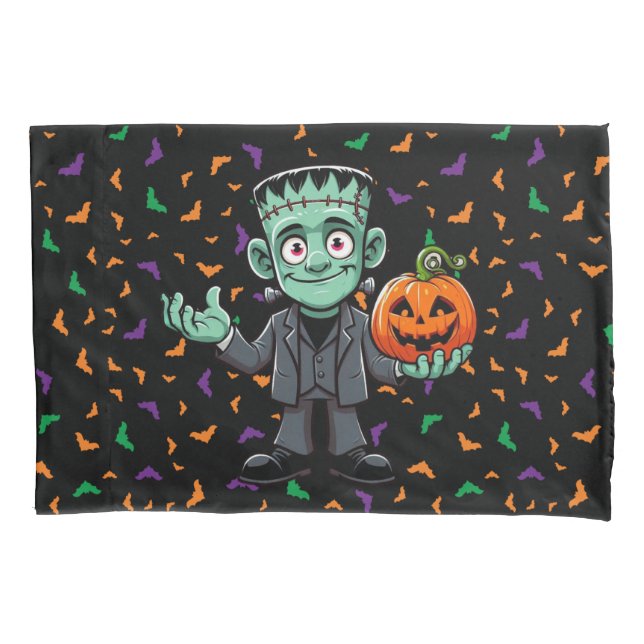 Funda De Cojín Monstruo de Frankenstein animado y lindo (Anverso)