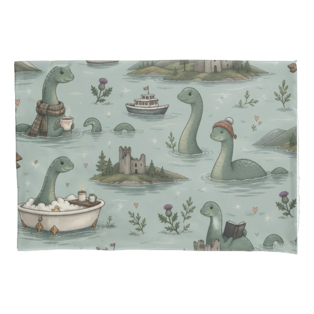 Funda De Cojín Monstruo del Lago Ness  (Anverso)