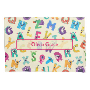 Funda De Cojín Monstruo personalizado ABC Monstruos de alfabeto s