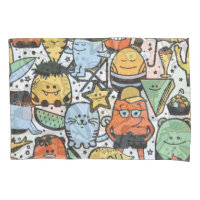 Monstruos de verano, colorido patrón sin costuras