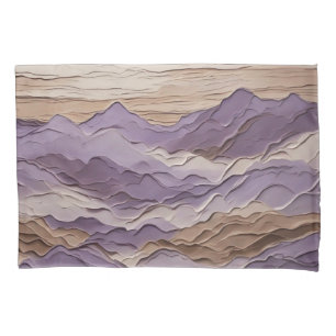 Funda De Cojín Montaña mística morada y marrón
