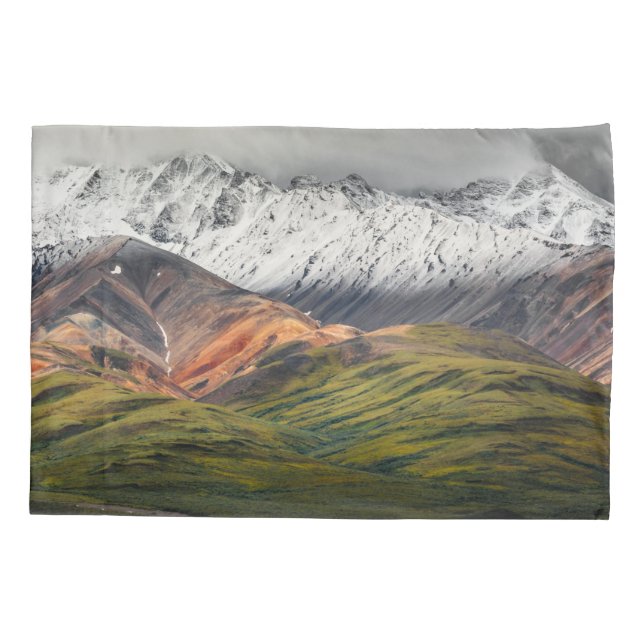 Funda De Cojín Montaña policromada, Denali NP, Alaska (Reverso)
