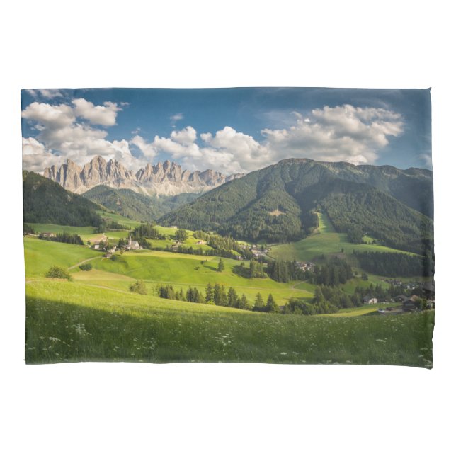 Funda De Cojín Montañas | Valle de Funes, Dolomitas, Italia (Anverso)