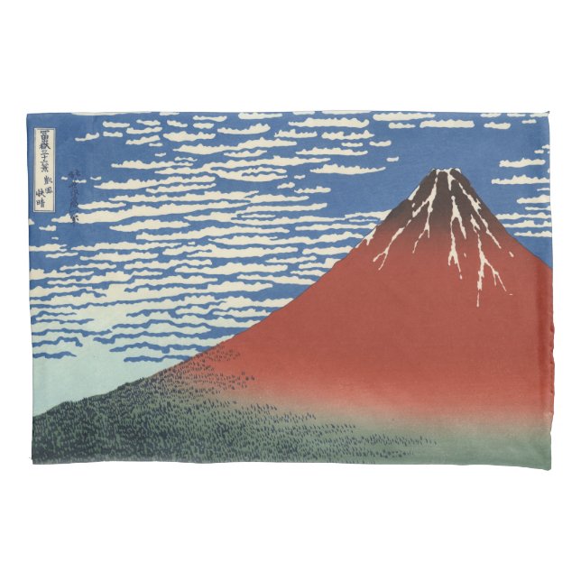 Funda De Cojín Monte Fuji en clima transparente (Fuji rojo) (Hoku (Anverso-izquierdo)
