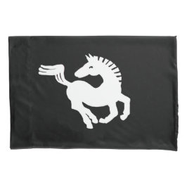 Funda De Cojín Monumento negro de caballo blanco