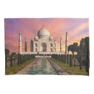 Funda De Cojín Monumentos Vista colorida del Taj Mahal