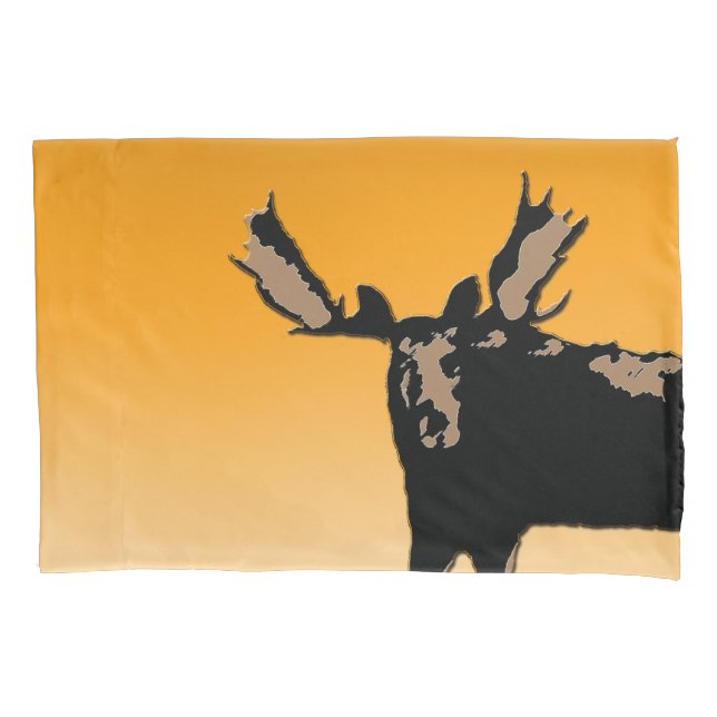 Funda De Cojín Moose al atardecer - Original Wildlife Art (Anverso)