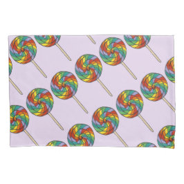 Funda De Cojín Morado Rainbow Lollipop Candy Sweet Lollies