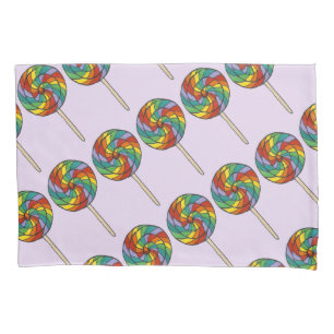 Funda De Cojín Morado Rainbow Lollipop Candy Sweet Lollies