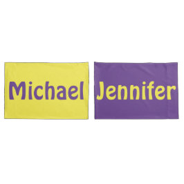 Funda De Cojín Morado y amarillo personalizado