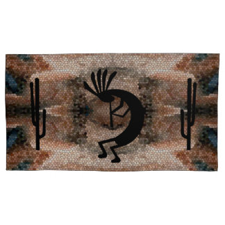 Funda De Cojín Mosaico del desierto del suroeste de Kokopelli