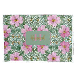 Funda De Cojín Mosaico del Jardín Rosa