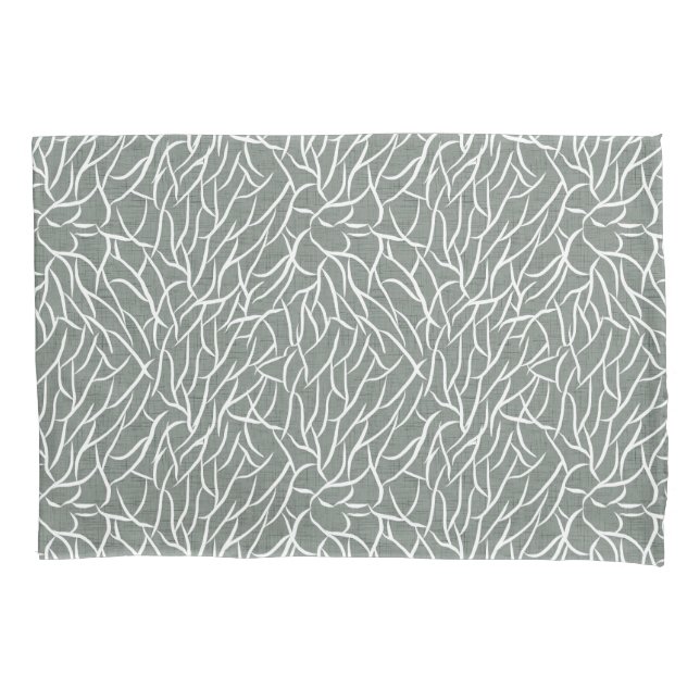 Funda De Cojín Moss sage green boho bare coral branches  (Anverso)