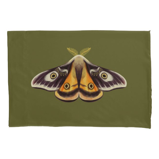 Funda De Cojín Moth Insect Art Goblincore Saturnia Witchen Green (Anverso)