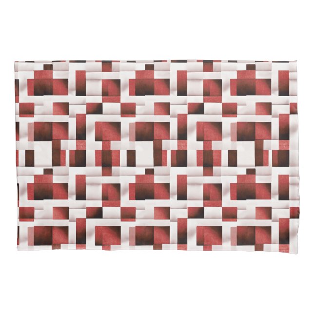Funda De Cojín Motismo rojo artístico controlado | Patrón geométr (Anverso)