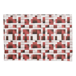 Funda De Cojín Motivo Artístico de Cuadrícula Rojo | Patrón Geomé