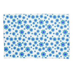 Funda De Cojín Motivo de Flor Azul Patrón de Margarita