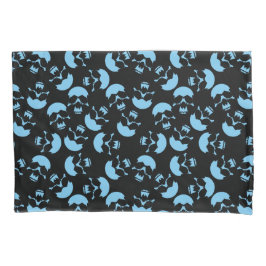 Funda De Cojín Motivo repetitivo azul y negro | Patrón de calaver