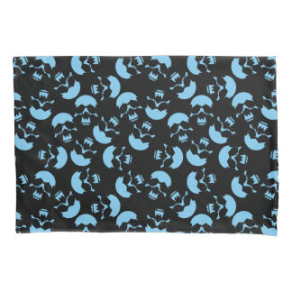 Funda De Cojín Motivo repetitivo azul y negro | Patrón de calaver