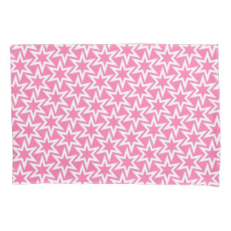 Funda De Cojín Motivo Rosa y Blanco | Patrón de Estrella Geométri