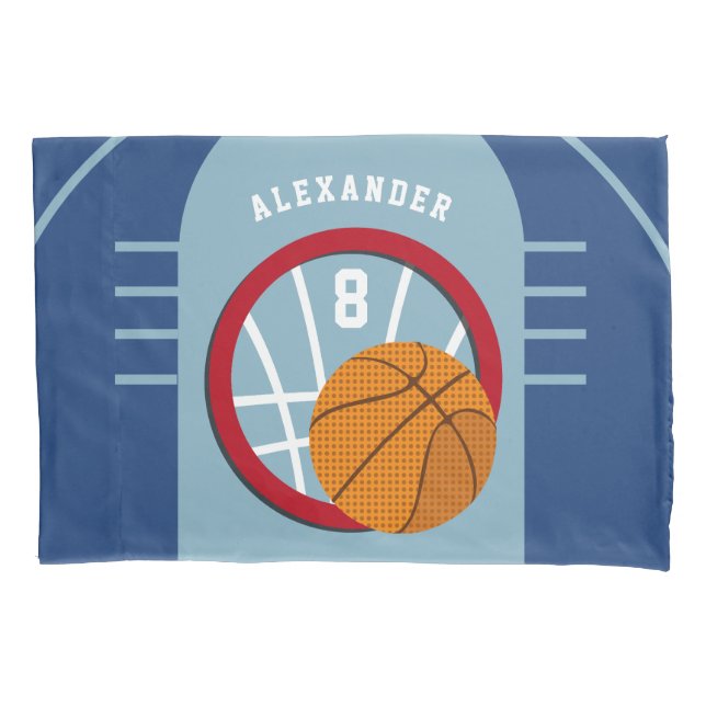 Funda De Cojín Muchacho adolescente cancha de baloncesto Ball Hoo (Anverso)