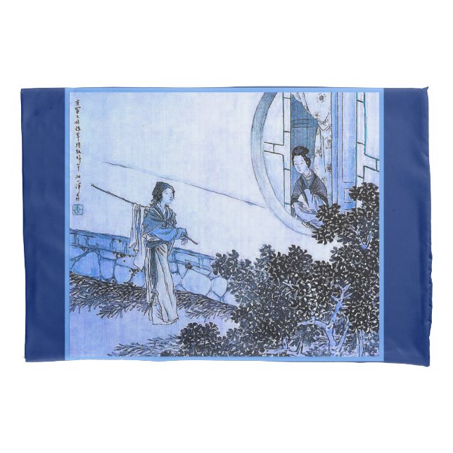 Funda De Cojín Mujer japonesa en kimono en la ventana del hongo (Anverso)