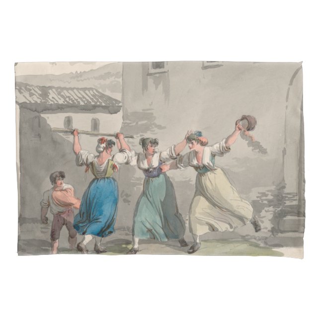 Funda De Cojín Mujeres luchando en Roma, Italia (Escena histórica (Anverso-izquierdo)