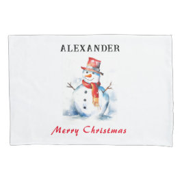 Funda De Cojín Muñeco de Nieve de Navidad Personalizado para Niño