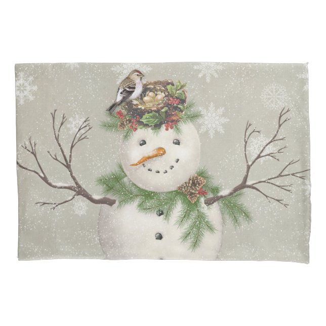 Funda De Cojín muñeco de nieve moderno del invernadero del (Anverso)