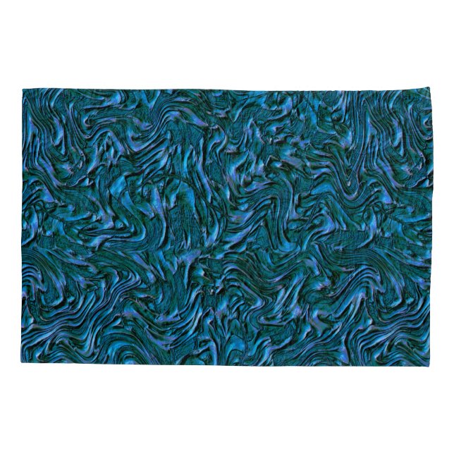Funda De Cojín Muralla texturada rústica en azul cadete quemado (Reverso-Izquierdo)