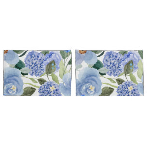 Funda De Cojín Murugi Luxe Camas Pareja de Petales Azules